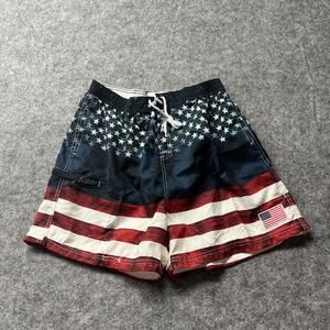 Exist‎ Swim Shorts Mens Extra Large Blue Bathing Suit Trunks American Flag Red C